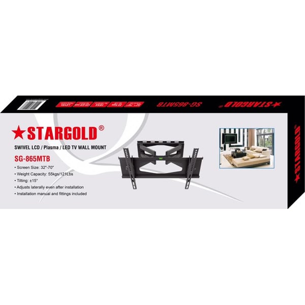 Stargold Swivel Full Motion Wall Mount for 32-70”