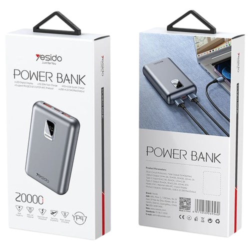 Yesido Power Bank 20000mAh Gray YP47